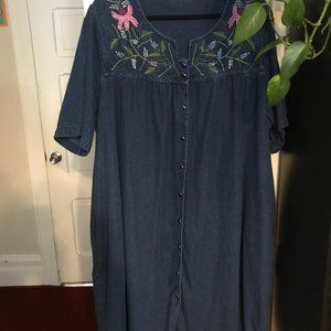 3X Light Weight Denim House Dress